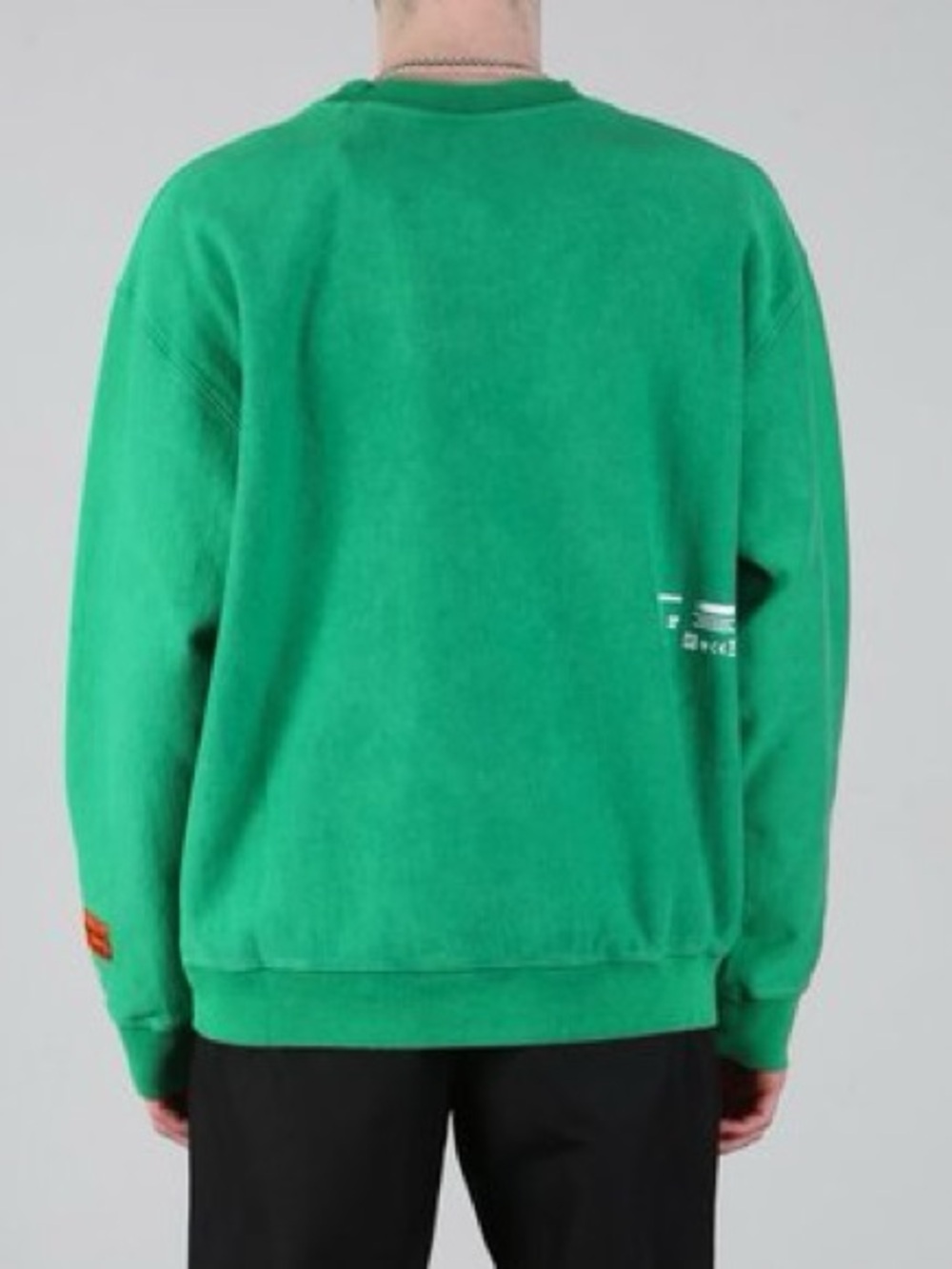 Heron Preston Style Magic Spiderweb Graphic Crewneck Sweatshirt Green L - Picture 3 of 13